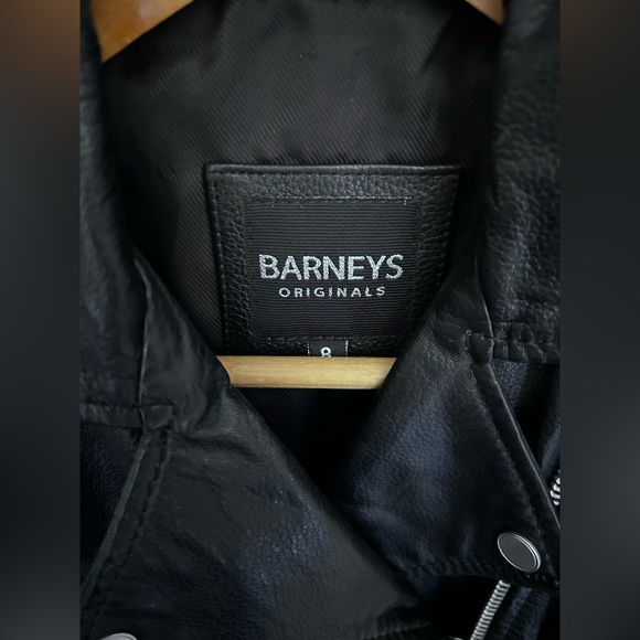 Barneys Originals Clara Black Napa Leather Moto Jacket | Small | Indie Sleeze - Picture 6 of 15